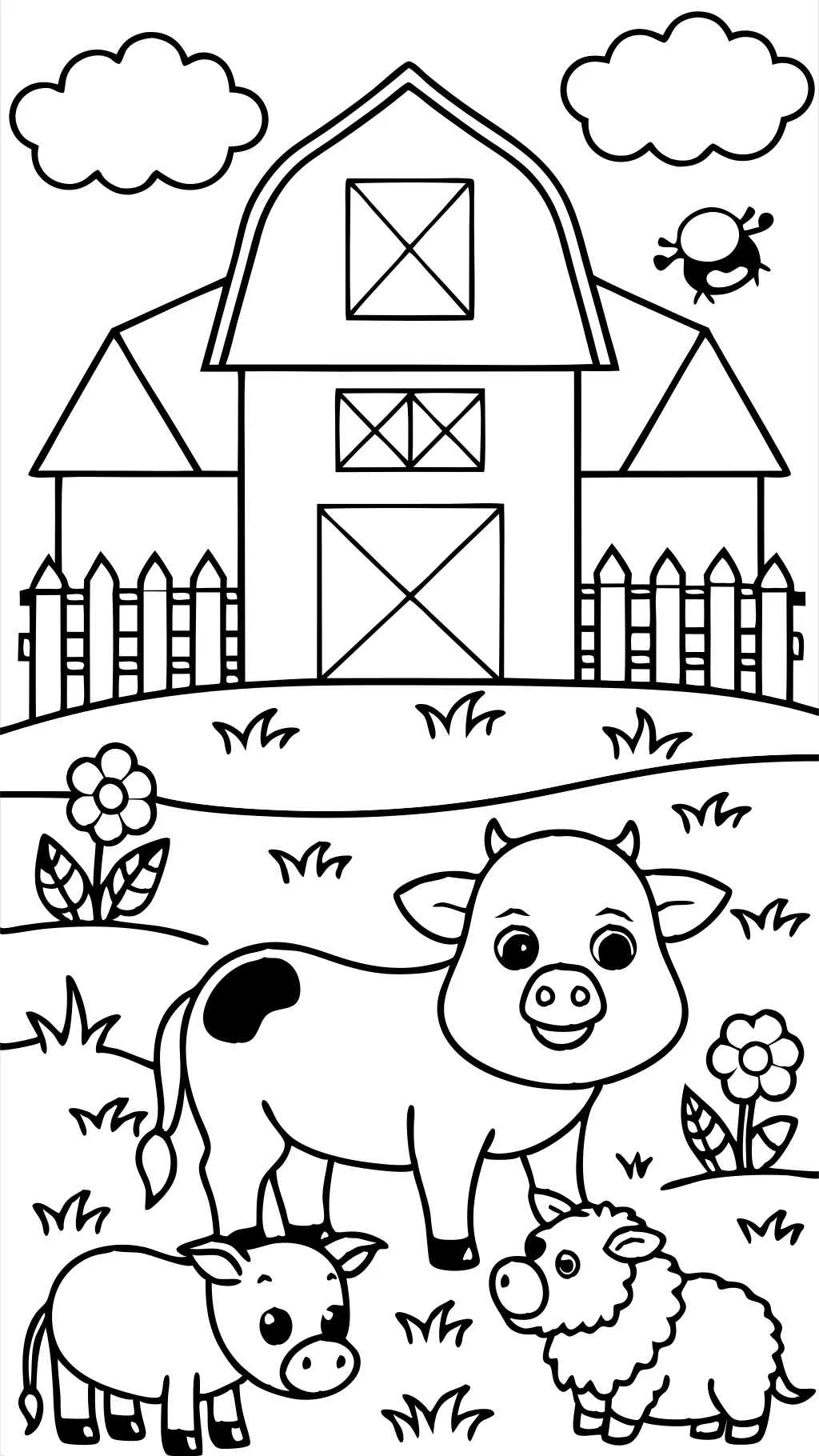 coloriages d’animaux de ferme gratuits